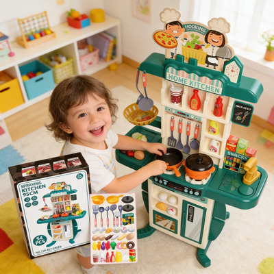 54 Piezas  Cocina Infantil Juego De Cocina Juguete Cosinitas | Meses sin interés