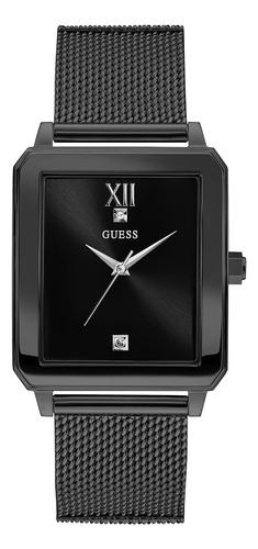 Reloj Guess Hombre 40mm - Brazalete Negro Esfera Negra Caja 