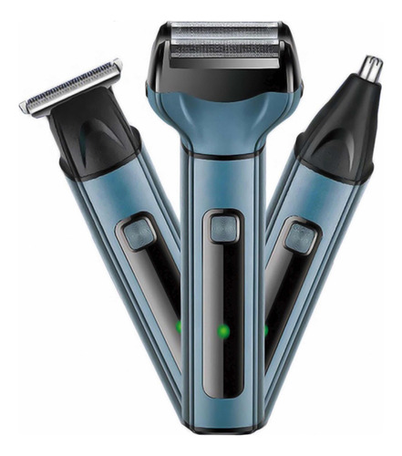 Maquininha De Barbear Aparador De Pelos 3 Em 1 Nariz Cabelo Cor Azul 110v/220v