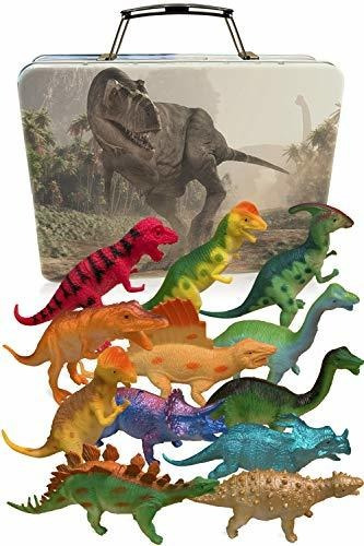 12 Dinosaurios De Juguete Grandes Y Estuche