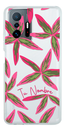 Funda Para Xiaomi Hojas Flores Para Mujer Con Tu Nombre