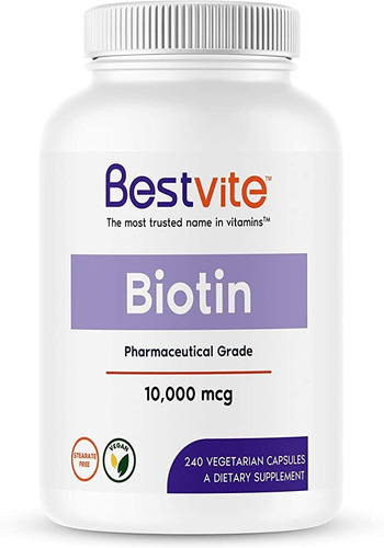 Biotina 10,000 mcg (240 cápsulas Vegetarianas)
