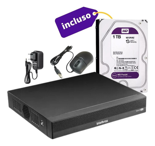 Dvr Intelbras 4ch Mhdx 1004c Multihd 1080p Lite C/hd Incluso