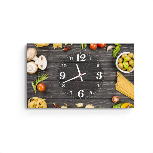 Cuadro Moderno Reloj Pared Cocina Verdura Frutas Organicas