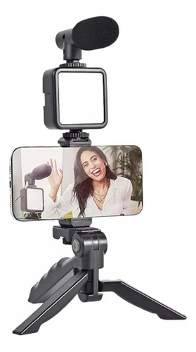 Trípode Selfie Videos Micrófono Led Kit Creación Audiovisual