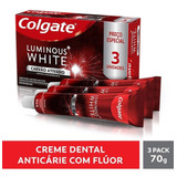 Creme Dental Clareador Colgate Luminous White Carvão 3 X 70g