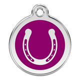 Chapita Perro Pequeña Esmaltada  Horse Shoe  Morada