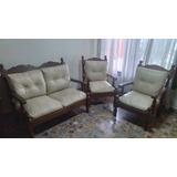 Juego De Sillones De Algarrobo 4c + 8 Almohadones