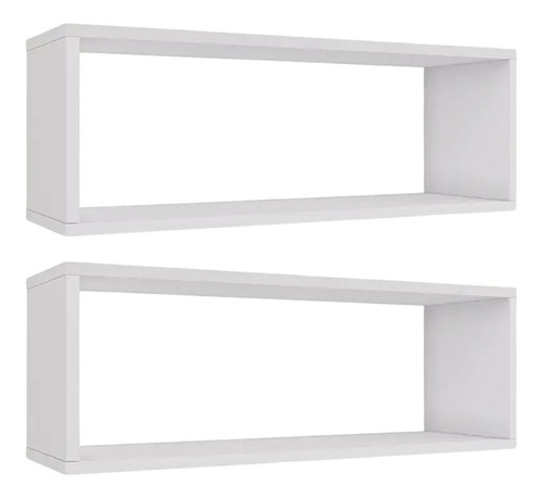 Nichos Banheiro Branco Kit Com 2 Unidades Montado Forte Mdf