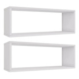 Nichos Banheiro Branco Kit Com 2 Unidades Montado Forte Mdf