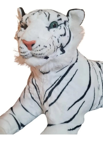 Tigre De Peluche Gigante 1.10m Blanco Y Marron