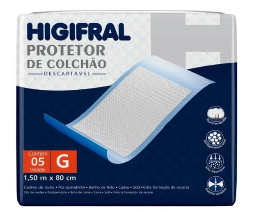 Protetor De Colchão Lençol Descartável Geriatrico Higifral G