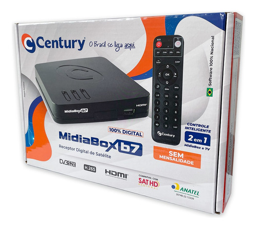 Receptor Digital Century B7 Midia Box Hd Tv Livre Assinatura