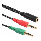 Cable Plug 3.5mm Audio Y Micrófono 2 Macho 1 Hembra