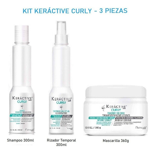 Nutrapel - Kit Keráctive Curly Shampoo + Rizador Temp + Mask