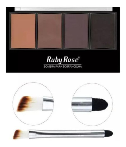 Paleta De Sombras De Sobrancelha Ruby Rose 4 Tons