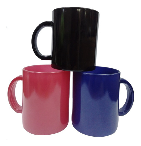 12 Mug Magico En Vidrio, Negro, Rojo, Azul Para Sublimar