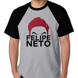 Camiseta Raglan Camisa Blusa Felipe Neto Youtuber