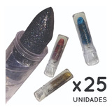 25 Labial Colores Glitter Con Brillos Maquillaje Lipstick