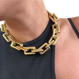 Gargantilha Choker Corrente Colar Grossa Semijoia  Blogueira