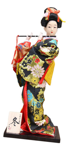 Estatuilla Étnica Popular De La Muñeca Del Kimono Japonés