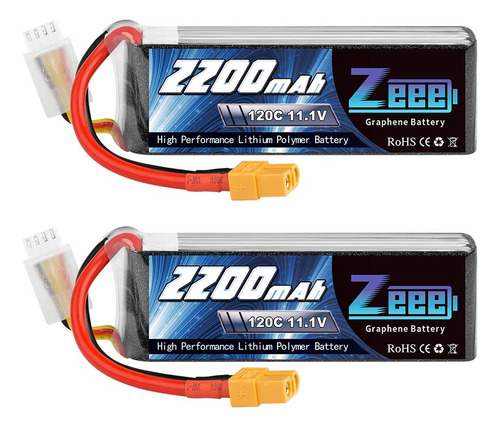 Zeee 3s 120c Mah 11.1v Lipo Batería Con Enchufe Xt60 Rc Gr.