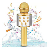 Microfono Parlante  Bluetooth Karaoke Dorado 