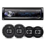 Aparelho Som Pioneer Bluetooth Usb + 4 Alto Falantes Portas