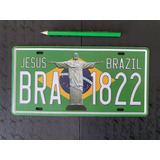 Quadro Metal Cristo Brasil 30x15cm | Relevo | Frete | 12xsj