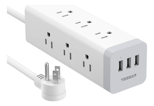 Tessan - Protector De Sobretensiones Con Usb, Cable De Exten