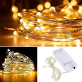 Fio Fada Cordão De Led 2m 20 Leds Fixo Pilha Branco Quente Cor Das Luzes Amarelo Pilhas