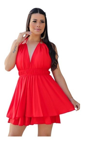 Vestido Macaquinho Feminino Rodado Lindo Para O Verao