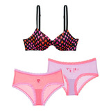 Conjunto Bra Y 2 Panties 32d