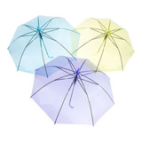 Paraguas Transparente Colores Ligero Portatil Lluvia Granizo