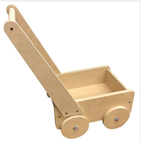 Carrito Madera Empuje Arrastre Juguete Montessori Sin Pintar