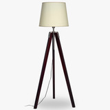 Lampara Pie Moderna Madera Tripode Living Led  Carilux