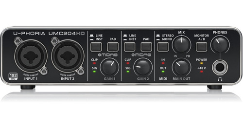 Interfaz Para Audio Digital Behringer Umc204hd Uphoria Usb