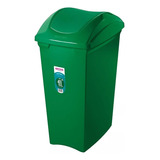 Lixeira 40l Seletiva Verde Vidro Cesto Lixo Tampa Basculante