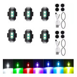 Luz Led De 7 Colores Estrobo Funciones Moto Auto Dron 6 Pcs