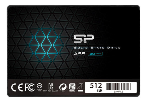 Disco Duro Sólido Ssd A55, 2.5'' Sata 512gb Silicon Power Color Negro