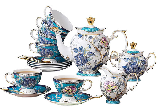 Set De Té Acmlife De Porcelana, 21 Piezas