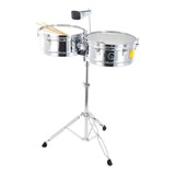 Timbales Matador M257 De 14 /15 Cromados Con Atril Y Soporte