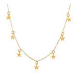 Collar Mujer Choker Gargantilla De Estrellas Dorado Plateado