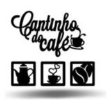 Frase Decorativa Cantinho Do Café Com Xicara Coração Mdf 3mm