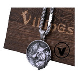 Collar Hombre Lujo Diseño Lobo Vintage Nórdico Caja Vikings