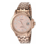 Reloj Mujer Fossil Es4748 Cuarzo Pulso Oro Rosa En Acero