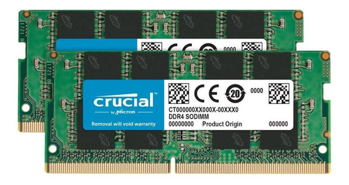 Memoria Ram Gamer Color Verde 32gb 2 Crucial Ct2k16g4sfra32a