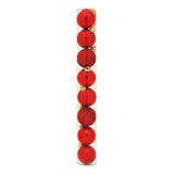 Bolas Em Tubo Vermelho 6cm - 08 Unidades - Cromus Natal