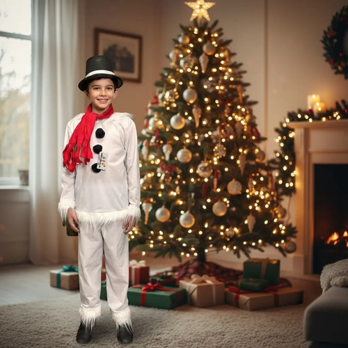 Disfraz Muñeco De Nieve Para Niño, Pastorelas, Navidad, Teatro, Festival Navideño