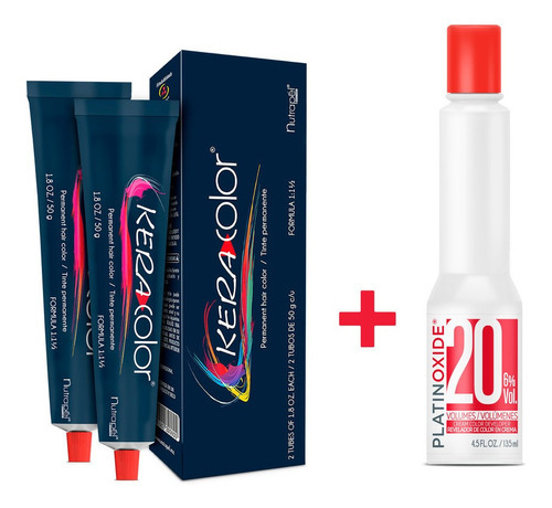  Tinte Nutrapel Keracolor Permanente 8.1 Color Rubio Claro Cenizo Contiene 2 Tubos De 50ml + 1 Revelador De Color 20 Volúmenes De 135ml